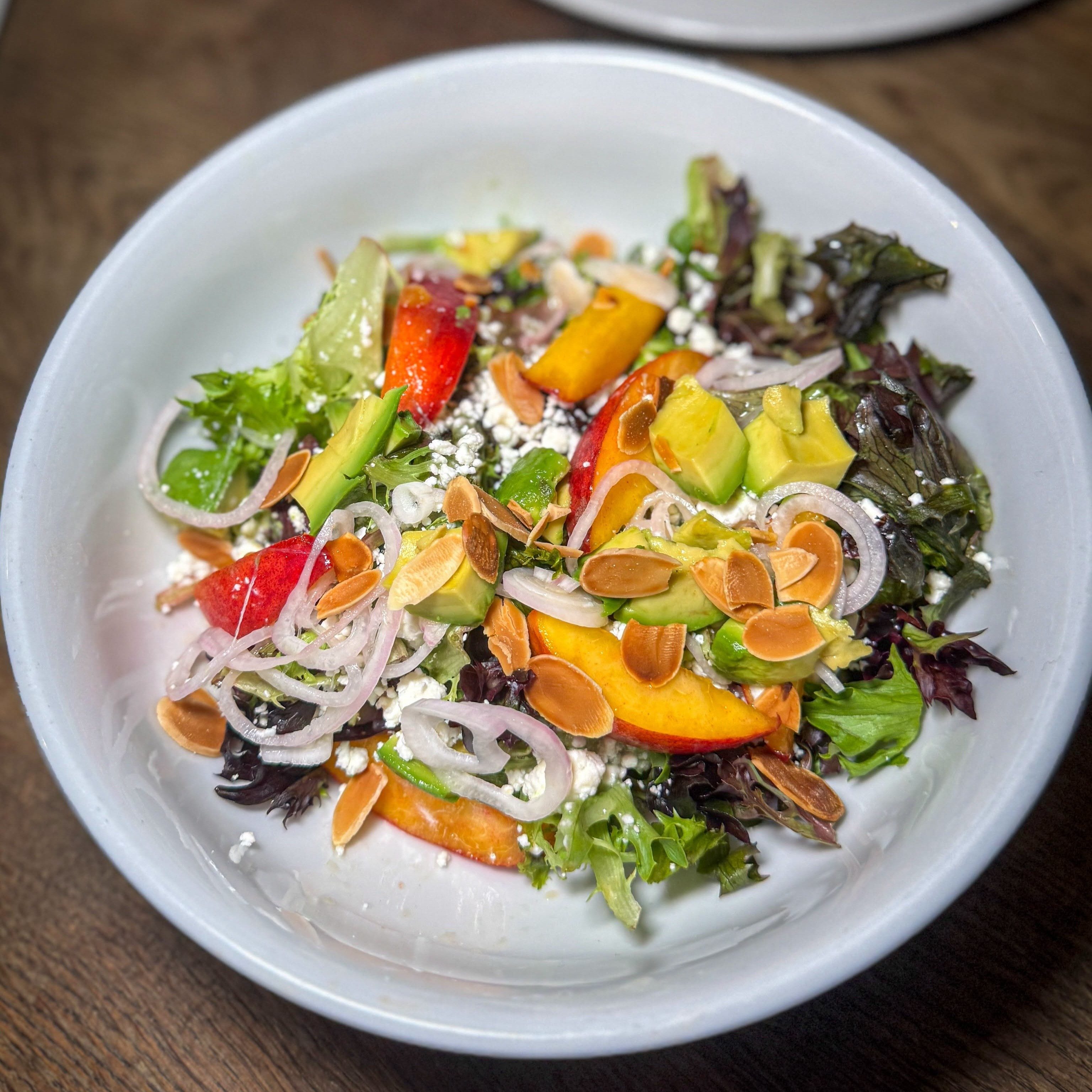 Half Peach and Avocado Salad.