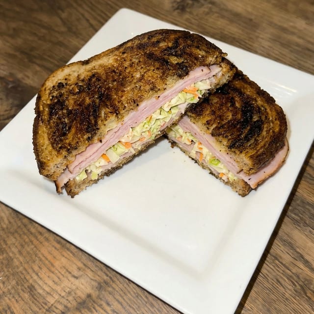 Smoked Turkey Rachel Sandwich.