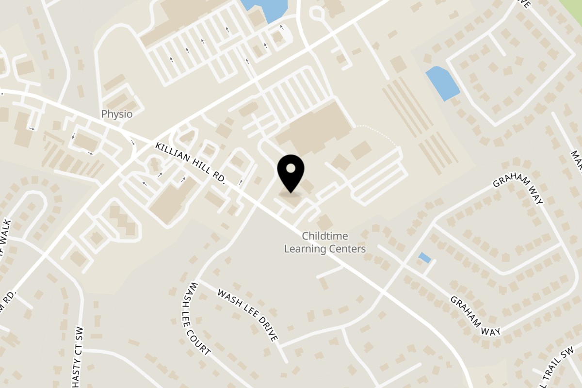 Map showing the location of Three Blind Mice on 1066 Killian Hill Road Southwest in Lilburn